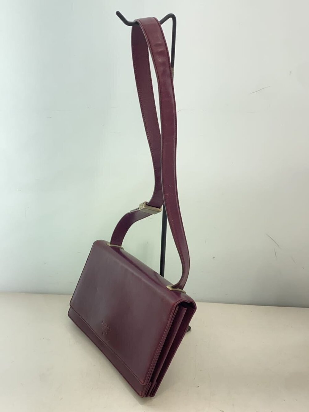 Prada Bag Flap Leather Shoulder Purple